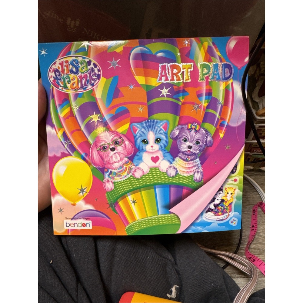 Lisa Frank Art Pad Stickers Animals Wildlife Coloring Book Rainbows Creative EUC